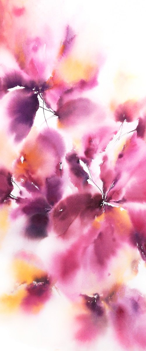 Bright abstract flowers by Olga Grigo