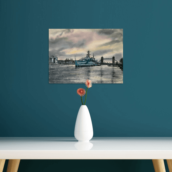HMS Belfast at Dawn