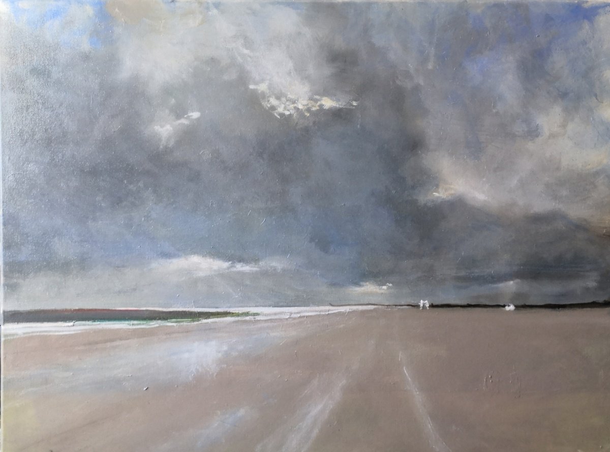 Impressionistic Landscape By Malcolm Ludvigsen, 30 X 24", Bridlington, Dec 30, Original Artwork