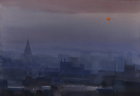Sun rises and fog settles