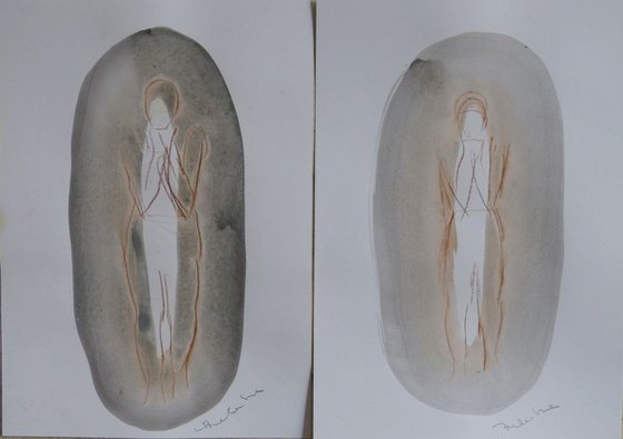 Two sketches - The Woman, 21x29 cm