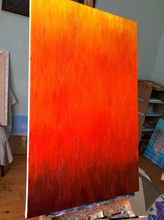 Flame, large abstract painting 110-70cm