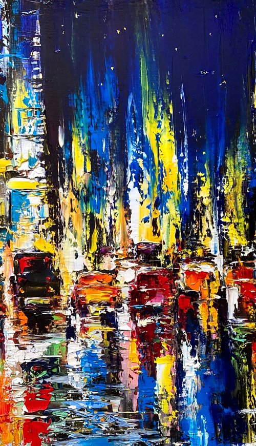Evening city lights by Olena  Romanenko