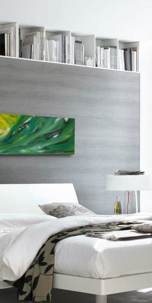 Perception - 120x30 cm, LARGE XL, Original abstract painting, oil on canvas by Davide De Palma