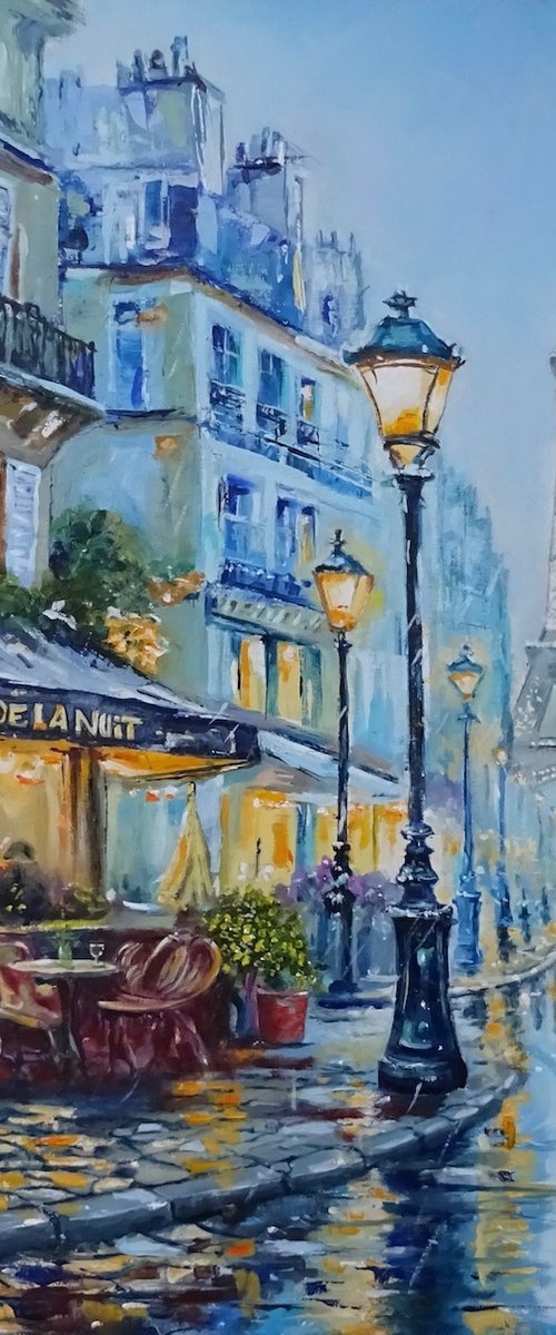 Cafe De La Nuit by Mel Davies Original Art