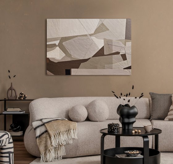 "Bella 6" Abstract geometric brown art