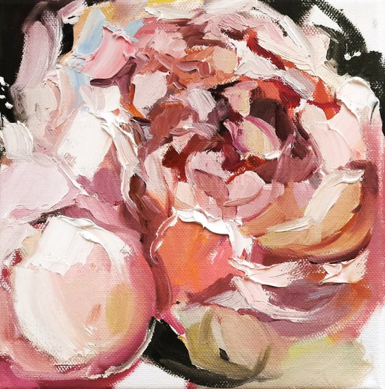 Peonies wall art, Floral Set Canvas - Peonies Original Art