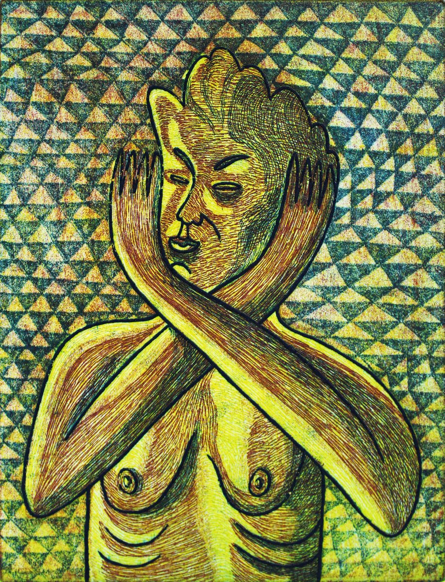 Graphic Portrait Etchings & Engravings By Katya Timoshenko, 10 X 12", Dance, Original Artwork