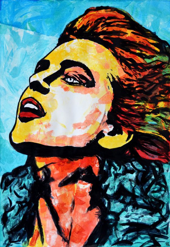 Sunrise Wind - Large Emotional Original Modern Art Painting Portrait