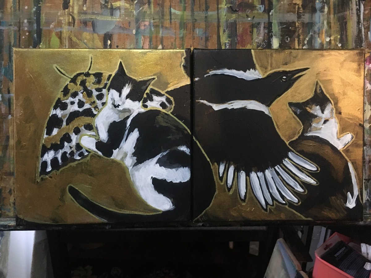 Milla, Magpie & moth by Deb Dumbrell