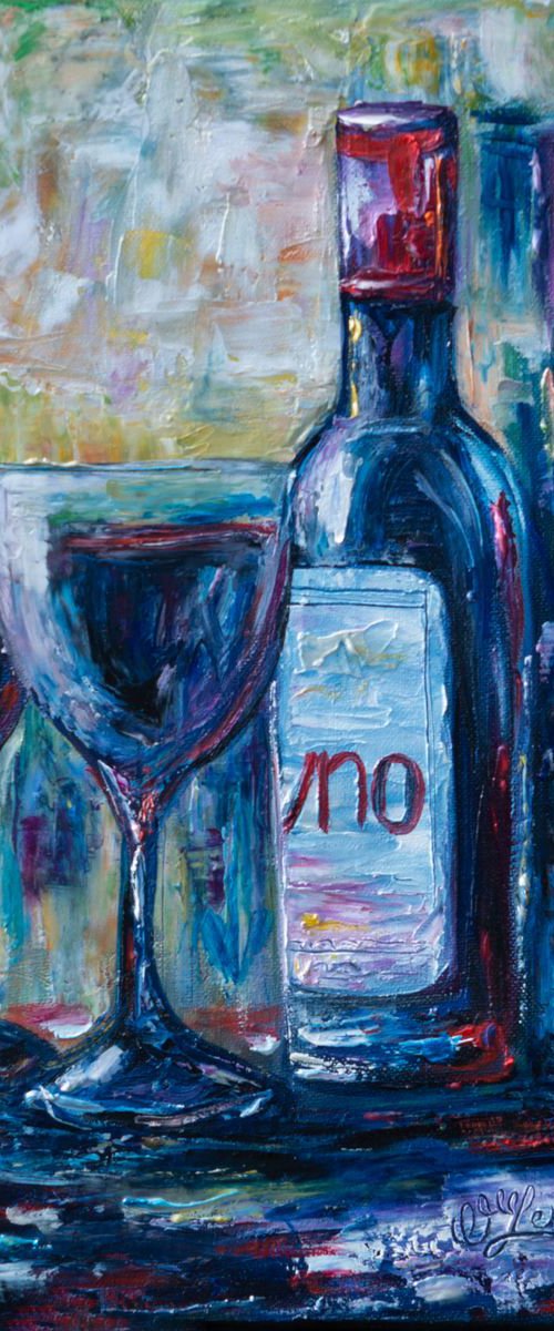Wine #3 palette knife by OLena Art - brand by Lena Owens at OLena Art