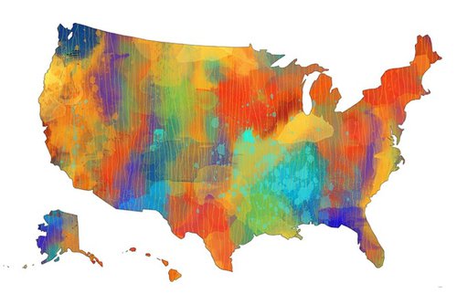 USA Map 2 by Marlene Watson