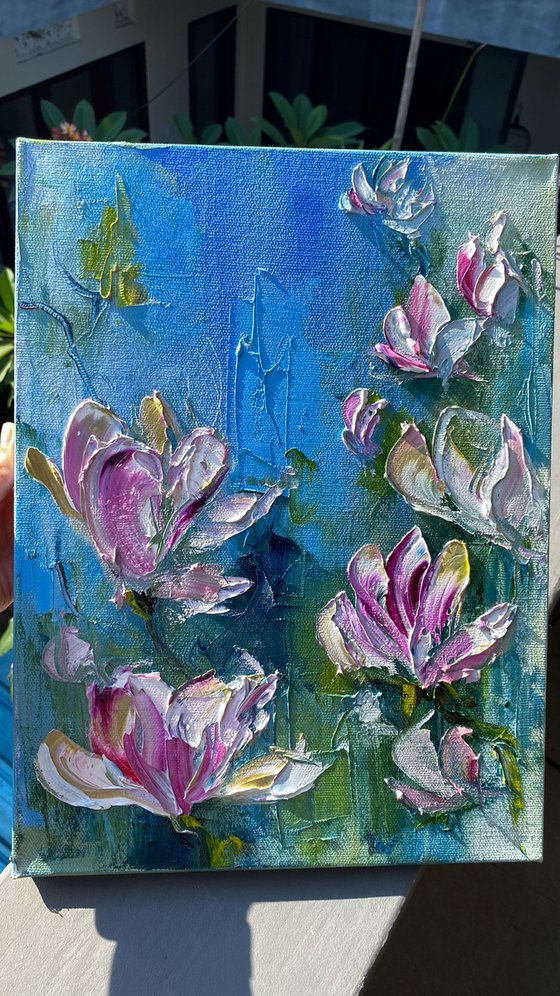 Magnolia Blossom Oil Art