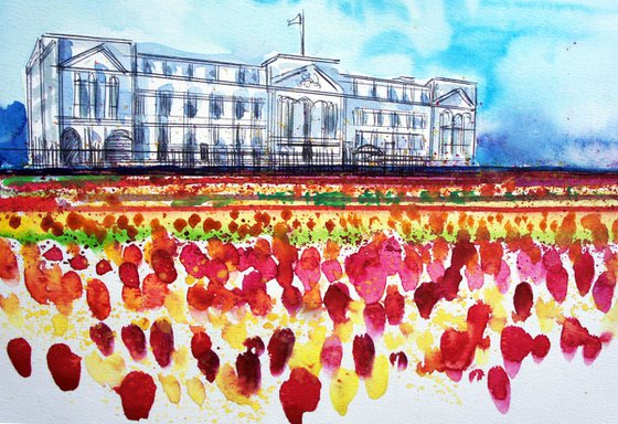 Buckingham Palace with Tulips