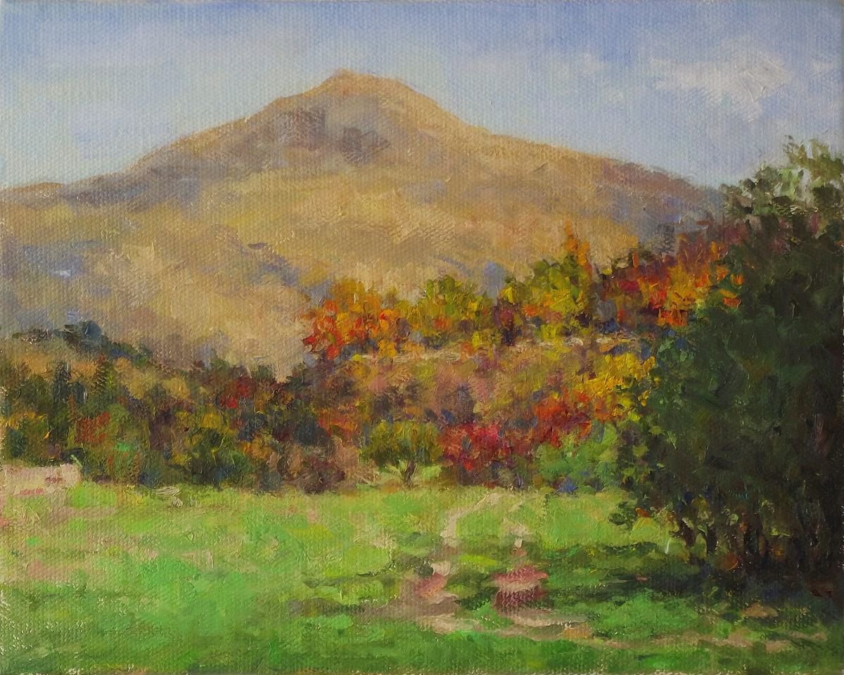 Impressionistic Landscape Oil Painting By Vachagan Manukyan, 12 X 9", Autumn, Original Artwork