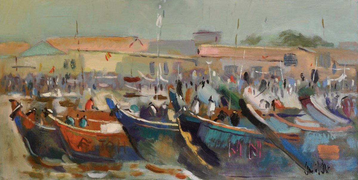 African Racing Boats By Andre Pallat, 39 X 19, Artwork For Sale On Artfinder