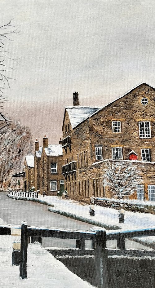 On the canal at Hebden Bridge by Aileen Barnard