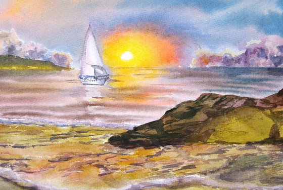 Sailboat at sunset