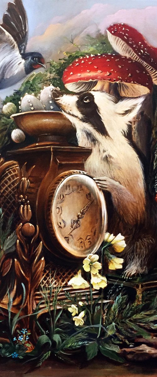 Looking for a breakfat - original acrylic on canvas 50 x 61 cm - pop surrealim fantasy art by Valentina Toma' aka Zoe Chigi