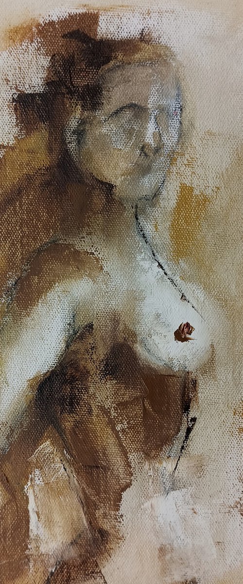Stady ow naked woman 2. Oil on canvas by Marinko Šaric