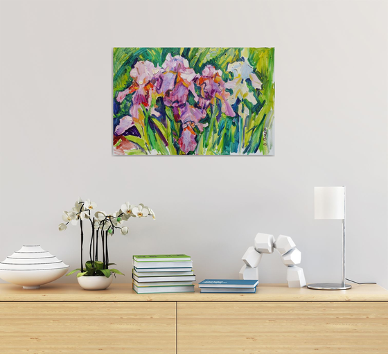 Violet Irises (plein air)