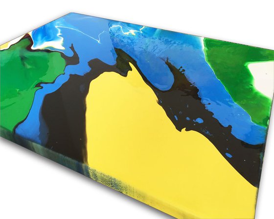 "Cold Fusion Series" - Original Triptych, Abstract PMS Acrylic Paintings Series - 56" x 20"