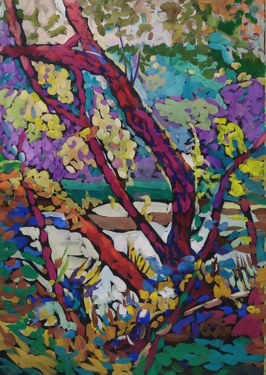 Impressionistic Landscape Painting By Valentina Kachina, 20 X 28", Sprinq Day, Original Artwork