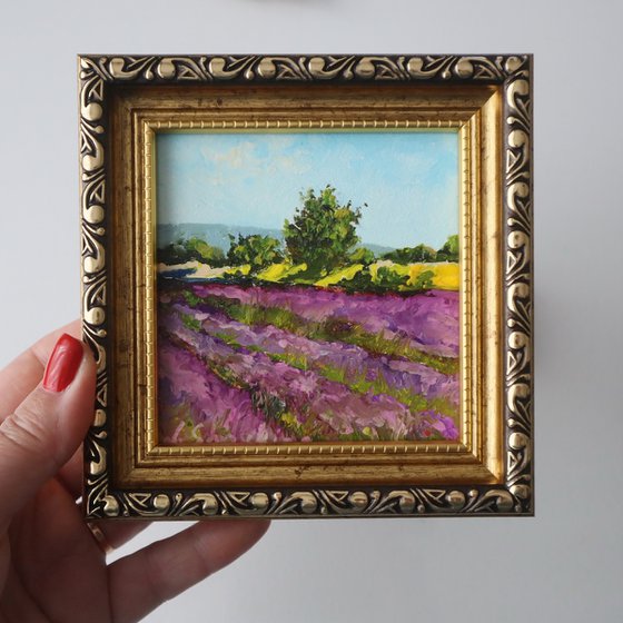 Lavender Field and Trees