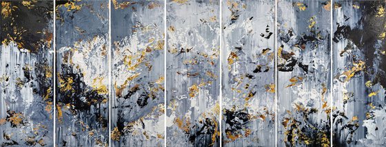 210x80cm. / Panoramic Painting  / 7 in 1 / Alex Senchenko © 2022 / Abstract 22127