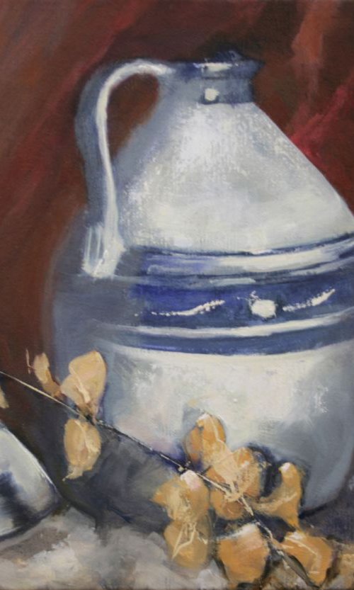 Burgandy Jug by Margie Haslewood