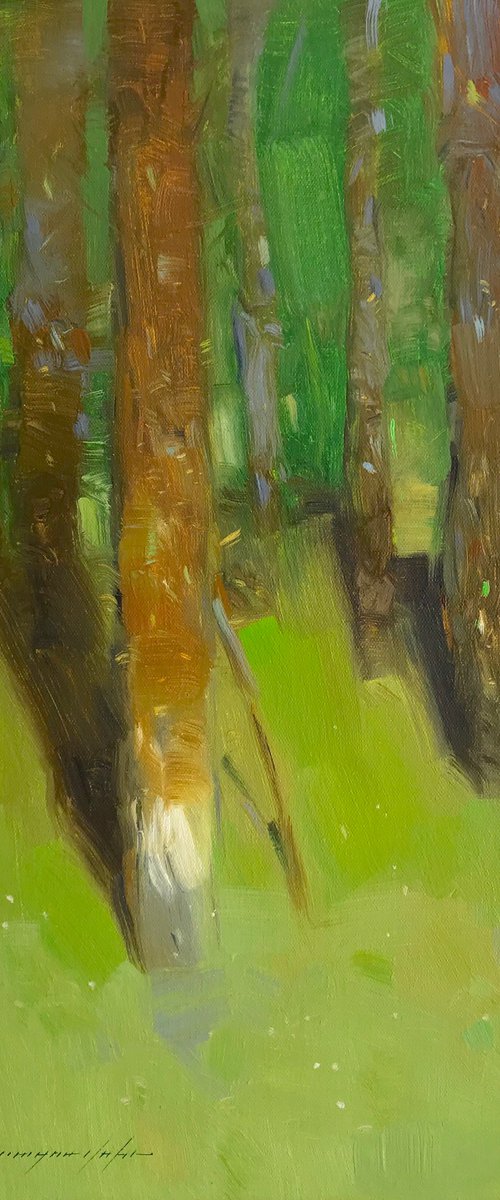 Vibrant Forest, Original oil painting, Handmade artwork, One of a kind by Vahe Yeremyan