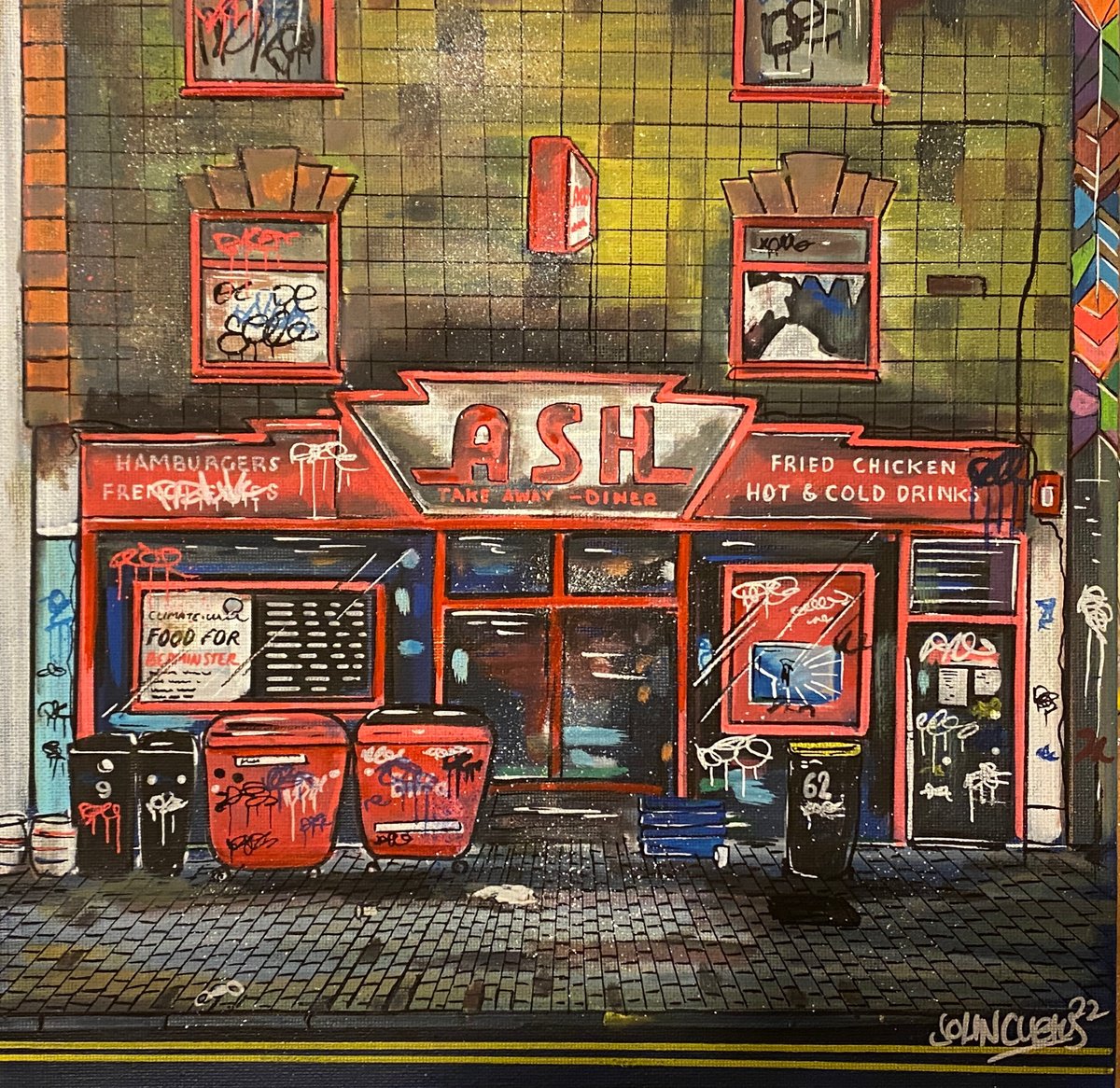 Ash Diner -  Original on canvas board by John Curtis