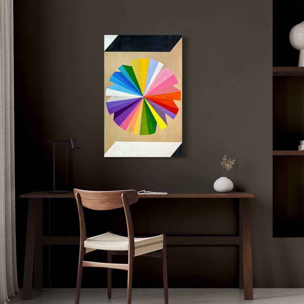 Geometric Abstract Painting By Domenica Brockman, 24 X 36, Incarnation, Original Artwork