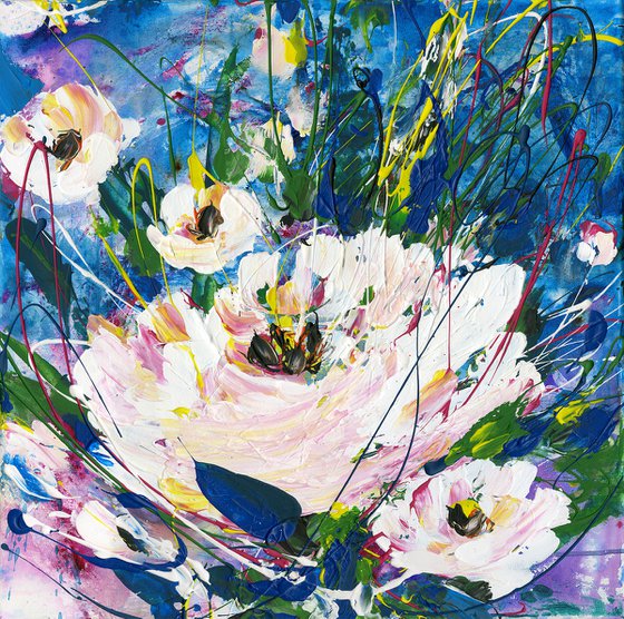 Blooming Music - Floral Painting by Kathy Morton Stanion