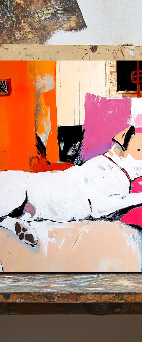 Cute Sleeping Dog by Anastasia Mamoshina