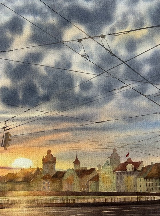 Low sun over the city