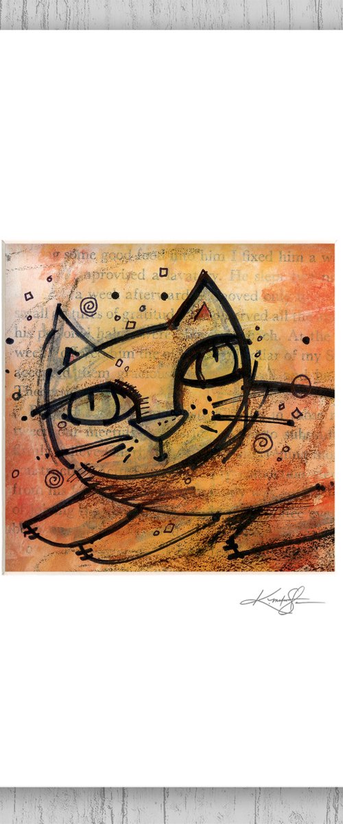 Funky Kitty 1 - Cat Painting by Kathy Morton Stanion by Kathy Morton Stanion