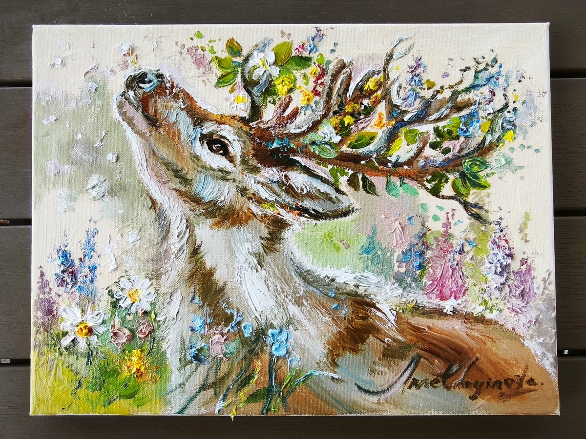 Cervo Primaverile By Annet Loginova, 16 X 12, Artwork For Sale On Artfinder