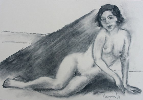 Female Figure 21 Charcoal Sketch