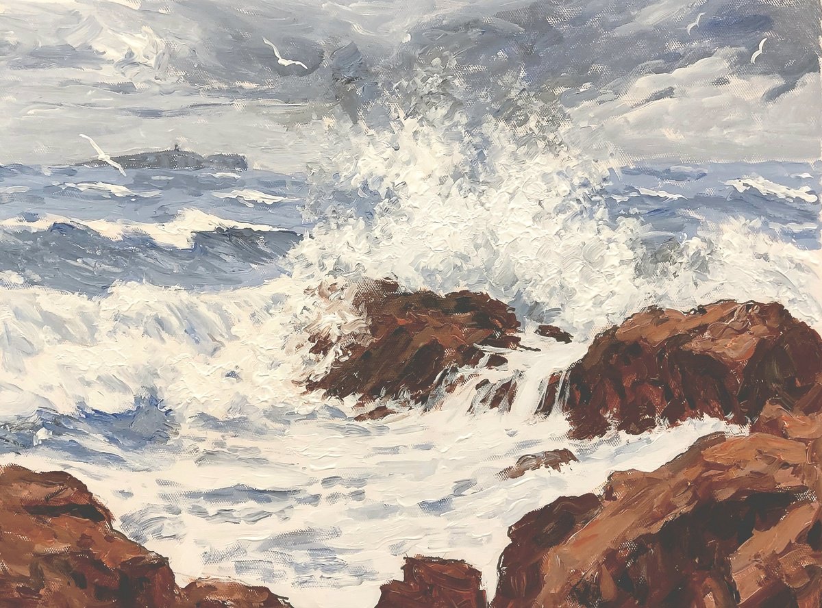 Acrylic Painting , Seascape #109 By Colin Ross Jack, 16 X 12, Artwork For Sale On Artfinder