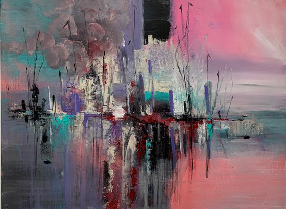 " Harbor“ abstract Painting