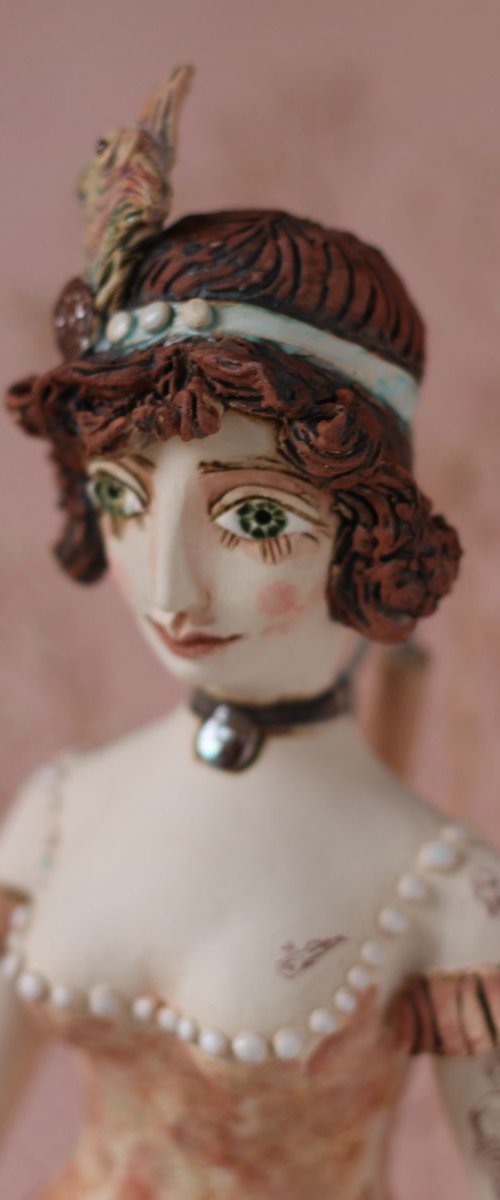 From the Naked clay series, Burlesque Girl. Wall sculpture by Elya Yalonetski by Elya Yalonetski