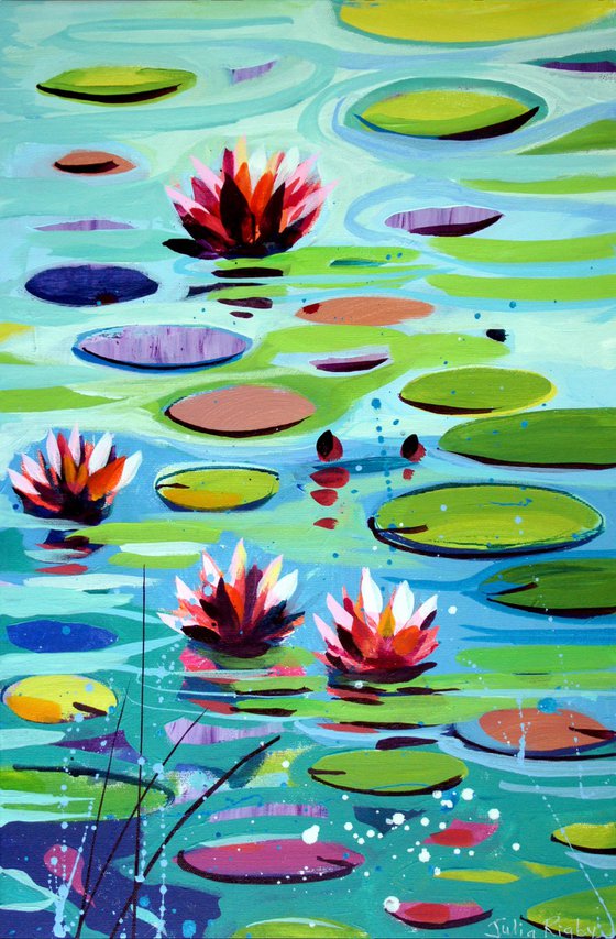 Water Lily Pond - Triptych