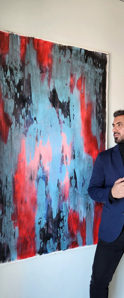 REFLECTION III-Contemporary Abstract Painting by Orvvet