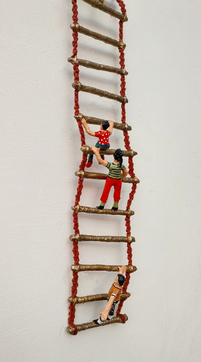 Family ladder and love locks - one of a kind paper sculpture by Shweta Mahajan
