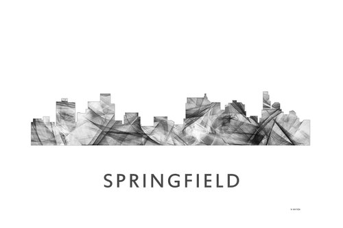 Springfield Illinois Skyline WB BW by Marlene Watson