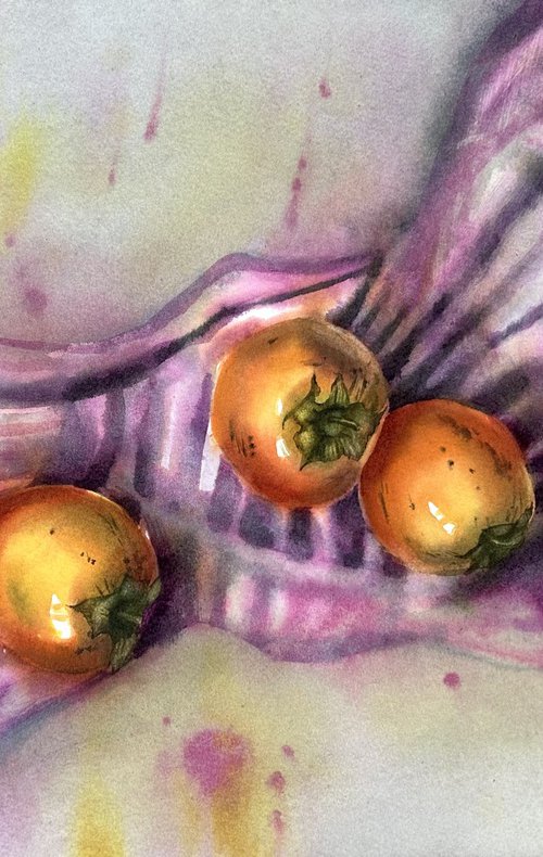 Persimmons still life by Alina Karpova