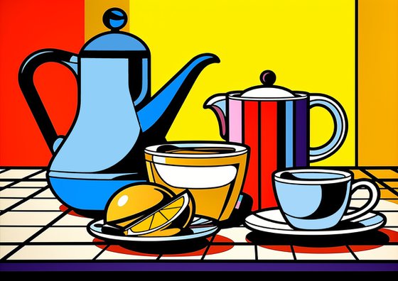 Still life with coffee and tea