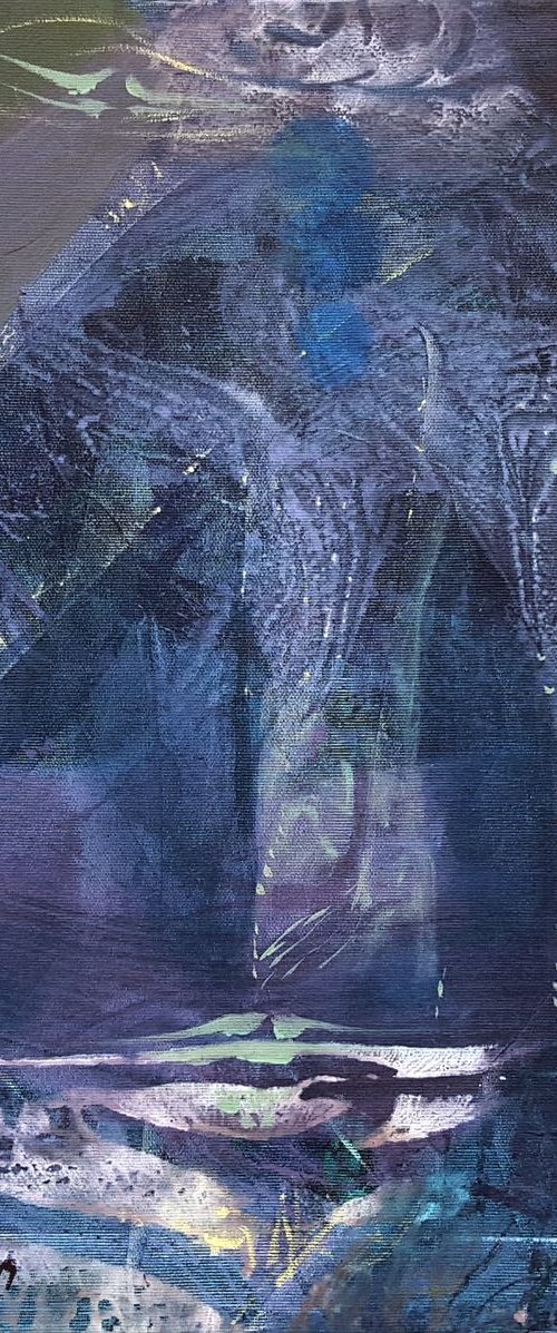 ABSTRACT GATE painting metaphysical symbolistic gestural style by O KLOSKA by Kloska Ovidiu