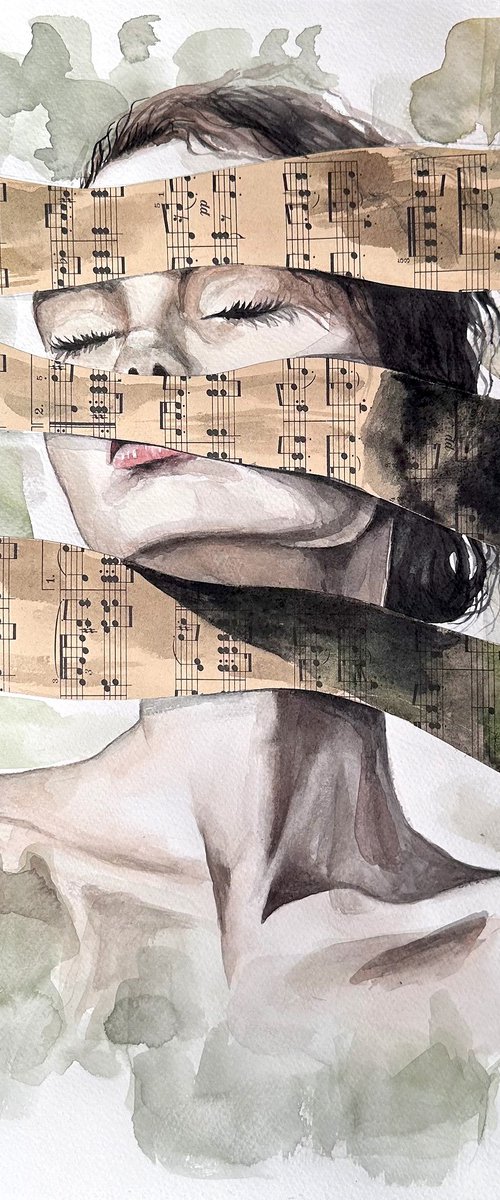 Surrealistic Feminine Portrait Collage by Julia Shilo